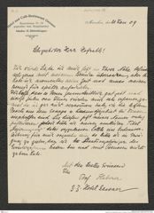 Nachlass Franz Steindachner, Brief von Haberer an Franz Steindachner (20.01.1909), Inv.Nr. 193.13, Seite 1